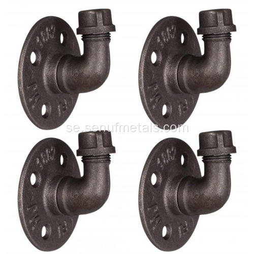 Black Malleable Industrial Industrial Wall Hooks Industrial Furniture